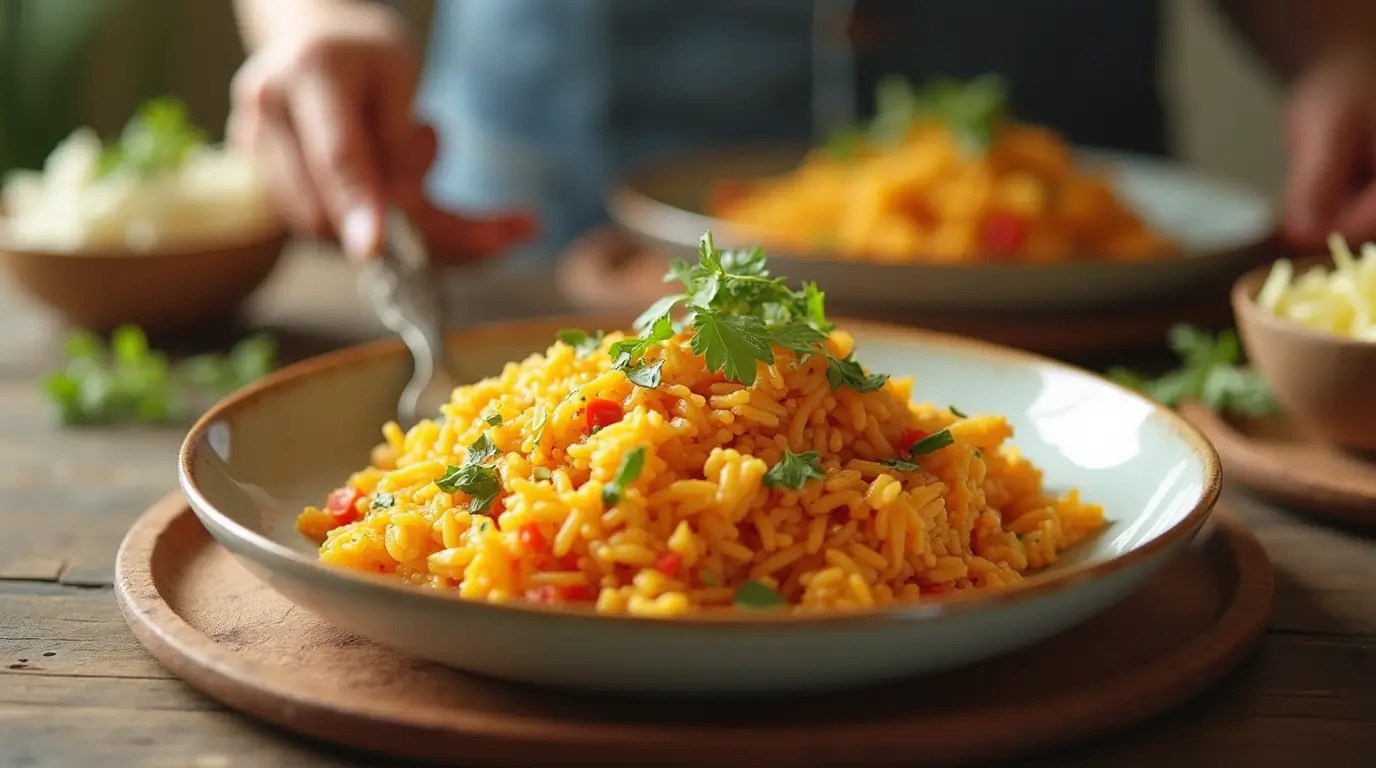 spanish rice cooked in a rice cooker recipe